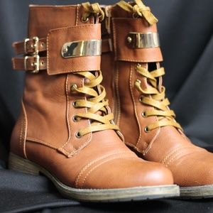 Brown/Camel Combat Boots